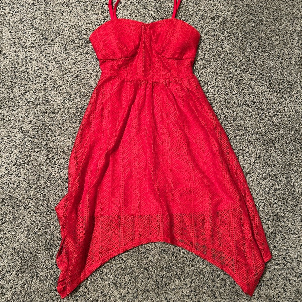 No Boundaries Red Spaghetti Strap Dress- Cut Out Back- Size 3-5!